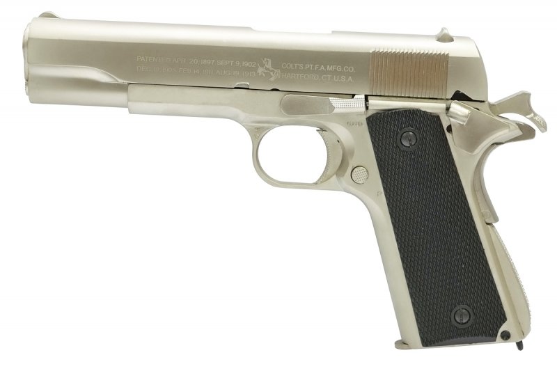 Tercel M1911a1 Colt Government Metal Gbb Pistol Silver Airsoftgogo 9938