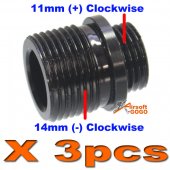11 to 14mm Silencer Adaptor for WE Pistol GBB X 3pcs