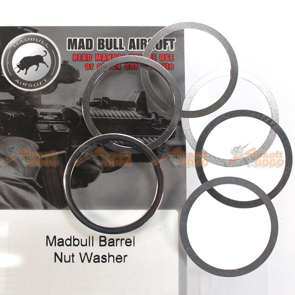 2mm/1mm/0.15mm/0.1mm Madbull Barrel Nut Washer Set For Airsoft AEG GBBR MB-NW 