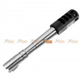 5KU Stainless Steel Outer Barrel with Compensator for Marui Hi-Capa 5.1 (Type 3, Silver & Black)