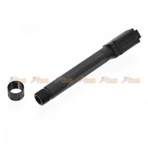 Aluminum -14mm FI Threaded Barrel for Marui G17 / G18c Series Airsoft GBB (Black)