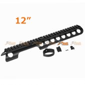 12 Inch Top Rail Mount for PPS M870 Series Airsoft AEG (Black)