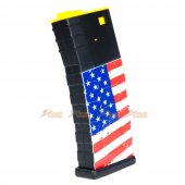 APS 300rd U-Mag Hi-Cap Magazine for M4 / M16 / UAR Series Airsoft AEG Rifles (US Flag)