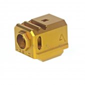 Agency Arms Glock 417 14mm CCW Aluminum Compensator for Marui / VFC /  WE-Tech G17 / G18C Airsoft GBB Series (Gold)