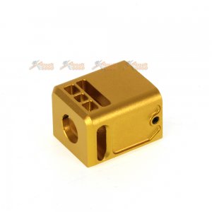 5KU 14mm CCW Metal Micro Compensator V3 for Marui G17 Series GBB (Gold)