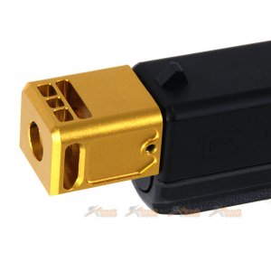 5KU 14mm CCW Metal Micro Compensator V3 for Marui G17 Series GBB (Gold)