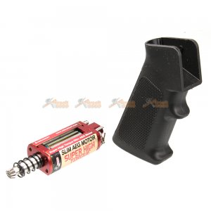 Super High Torque Slim AEG Long Shaft Motor with Grip for M4 Airsoft AEG (Black)