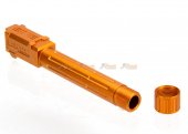 14mm CCW Threaded 9lNE Fluted Outer Barrel with Thread Protector for Marui G19 Airsoft GBB (Gold)