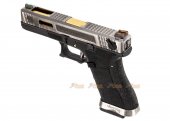 we tech g18c t3 gbb pistol silver gold black