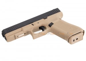 we g17f gen5 france style gbb pistol tan frame black slide