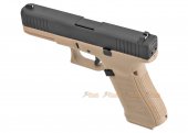 we g17f gen5 france style gbb pistol tan frame black slide