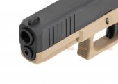 we g17f gen5 france style gbb pistol tan frame black slide