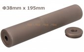 195x38mm Metal Silencer (14mm CCW & 14mm CW) for AEG / GBBR