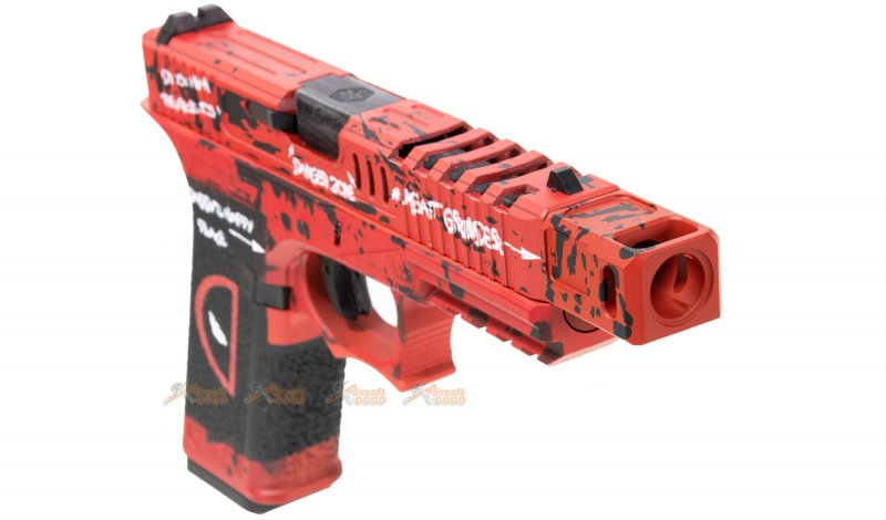 Armorer Work Custom VX7202 Deadpool 17 GBB Pistol with Compensator (Red) -  AirsoftGoGo