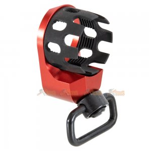 Metal Buttstock Tube Lock Ring with QD Sling Mount for GHK M4 GBB (Red)