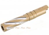 5KU M11 CW Tornado 4.3 Inch Stainless Outer Barrel - for Marui Hi-Capa GBB - Gold with Silver