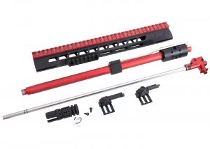 APS Phantom Extremis Rifles MK4  M-LOK Handguard (Red Top Rail) with Picatinny Side Rail & Outer Barrel (Red Coated) with 70mm Flash Hider