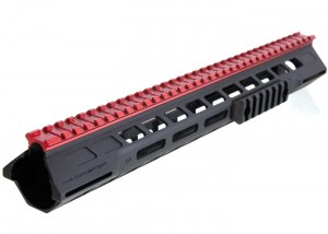 aps phantom extremis rifles mk4  mlok handguard　red top rail with picatinny side rail & outer barrel red coated with 70mm flash hider