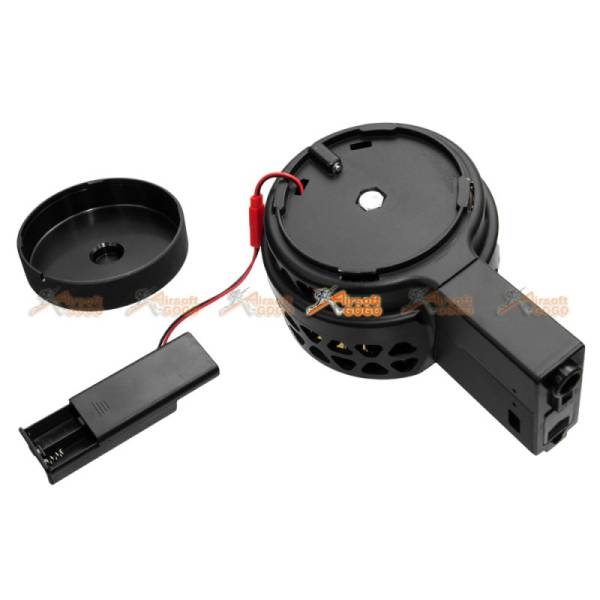 1000rds Drum Magazine for M4 / M16 Airsoft AEG (Black) - Image 2