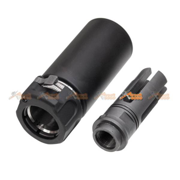 5KU QD Mini Airsoft Silencer w/ -14mm CCW Flashider (Black) - Image 3