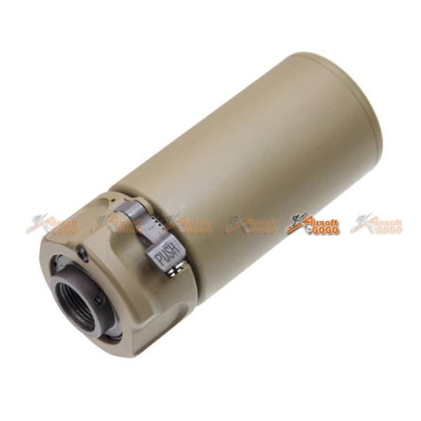 5KU QD Mini Airsoft Silencer w/ -14mm CCW Flashider (Dark Earth) - Image 3