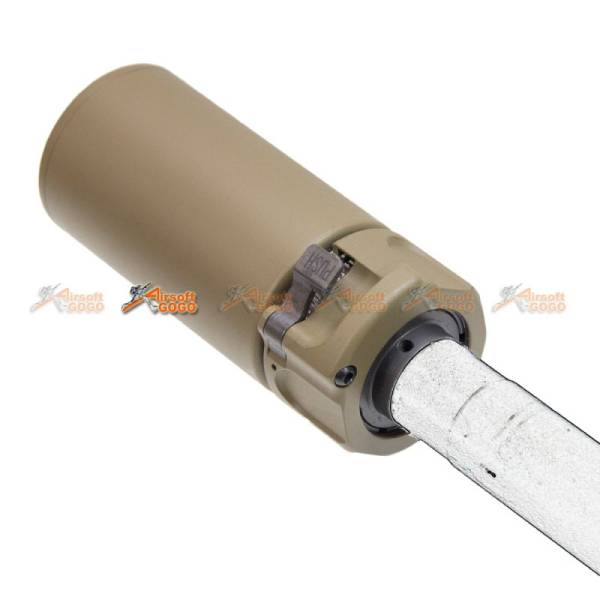 5KU QD Mini Airsoft Silencer w/ -14mm CCW Flashider (Dark Earth) - Image 2