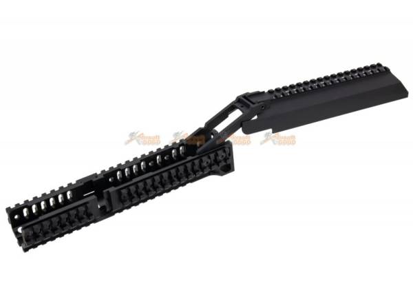 5KU B-30 Long Lower Rail Handguard with B-33 Style Articulating AK Dust Cover for GHK/LCT, AK AEG/GBBR  -Black - Image 4