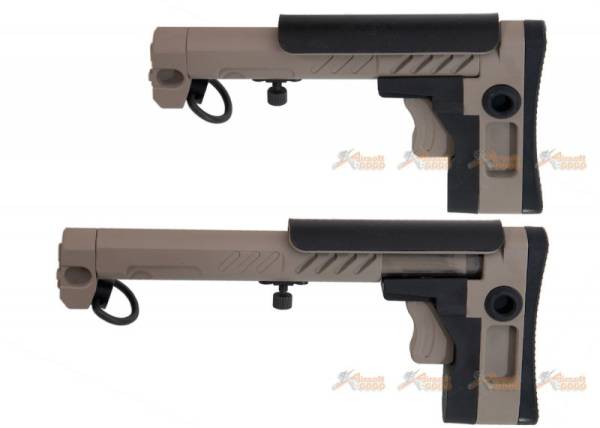5KU PT-3 AK Telescopic Side Foldable Butt Stock for GHK / LCT / CYMA AK Series (Tan) - Image 4