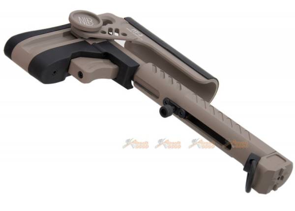 5KU PT-3 AK Telescopic Side Foldable Butt Stock for GHK / LCT / CYMA AK Series (Tan) - Image 3