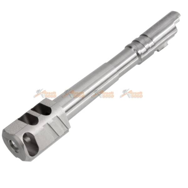 5KU "WILSON CAL.45" Steel Outer Barrel with Copper Compensator (Type A) for Marui Hi-Capa 5.1 GBB (Silver)