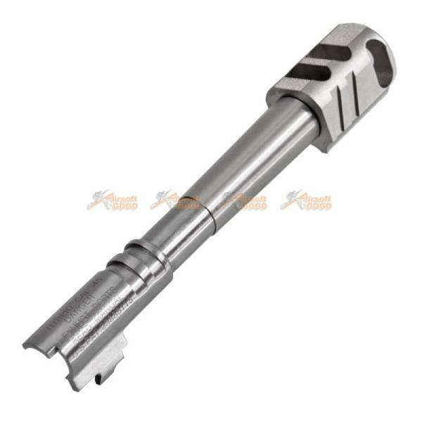 5KU "HYBRID CAL.45" Steel Outer Barrel with Copper Compensator (Type A) for Marui Hi-Capa 5.1 GBB (Silver) - Image 2