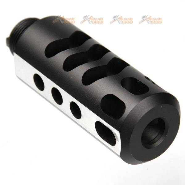 5KU Steel Outer Barrel with Aluminum Compensator for Marui Hi-Capa 4.3 GBB (Black & Silver) - Image 6