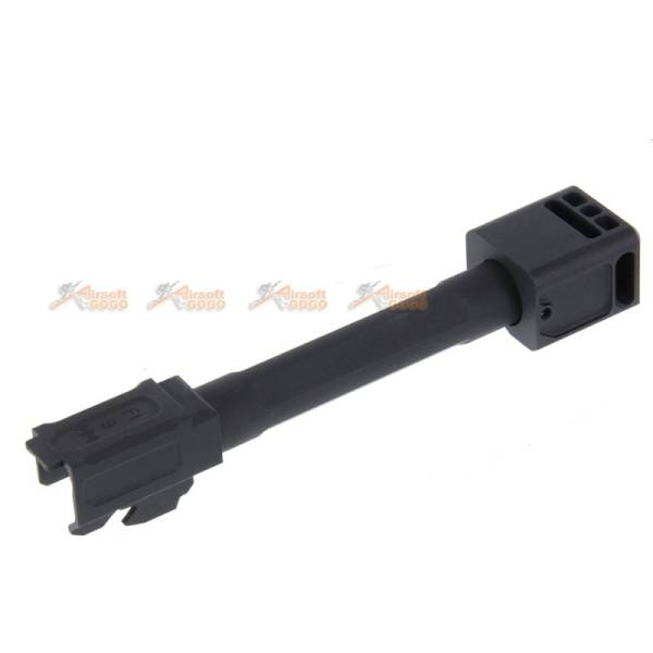5KU 14mm CCW Threaded "FI 9 MM" Outer Barrel with Stubby Compensator for Marui / WE G17 Series GBB (Black) - Image 3