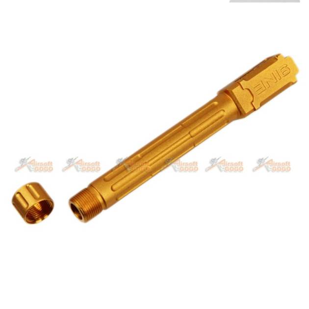 Aluminum -14mm 9lNE Threaded Barrel for Marui G17 / G18c Series Airsoft GBB (Gold)