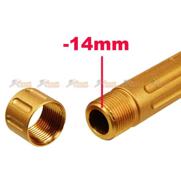 Aluminum -14mm 9lNE Threaded Barrel for Marui G17 / G18c Series Airsoft GBB (Gold) - Image 3