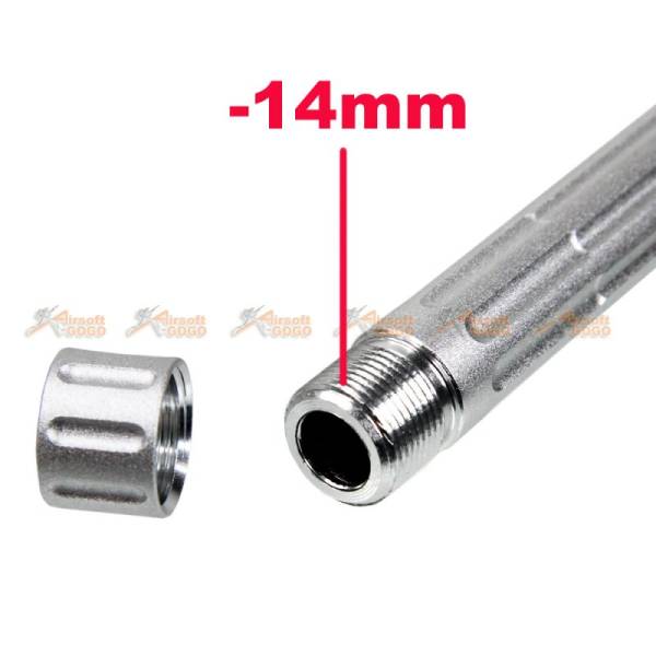 5KU Aluminum -14mm 9lNE Threaded Barrel for Marui G17 / G18c Series Airsoft GBB (Silver) - Image 3