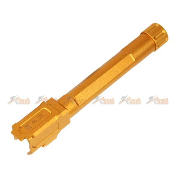 Aluminum -14mm FI Threaded Barrel for Marui G17 / G18c Series Airsoft GBB (Gold) - Image 3
