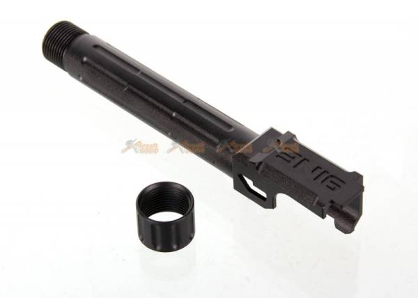 14mm CCW Threaded 9lNE Fluted Outer Barrel with Thread Protector for Marui G19 Airsoft GBB (Black) - Image 4