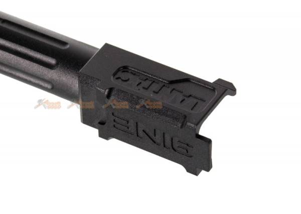 14mm CCW Threaded 9lNE Fluted Outer Barrel with Thread Protector for Marui G19 Airsoft GBB (Black) - Image 2