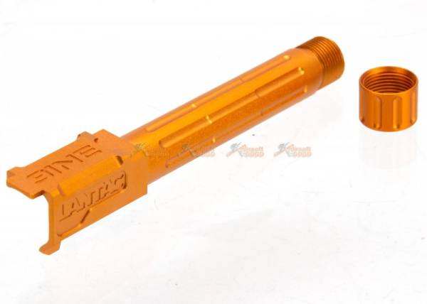 14mm CCW Threaded 9lNE Fluted Outer Barrel with Thread Protector for Marui G19 Airsoft GBB (Gold) - Image 2