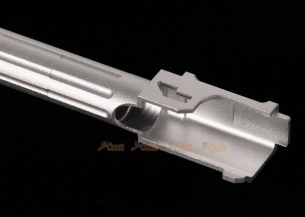 14mm CCW Threaded 9lNE Fluted Outer Barrel with Thread Protector for Marui G19 Airsoft GBB (Silver) - Image 5