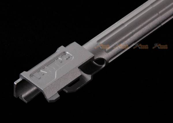 14mm CCW Threaded 9lNE Fluted Outer Barrel with Thread Protector for Marui G19 Airsoft GBB (Silver) - Image 3