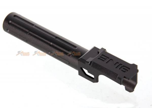 14mm CCW Threaded 9lNE Fluted Outer Barrel for Marui G19 Airsoft GBB (Black) - Image 2