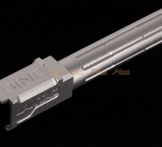 14mm CCW Threaded 9lNE Fluted Outer Barrel for Marui G19 Airsoft GBB (Silver)