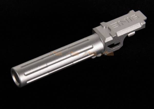 14mm CCW Threaded 9lNE Fluted Outer Barrel for Marui G19 Airsoft GBB (Silver) - Image 2