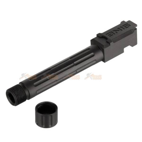 5KU Aluminum 9INE -14mm Outer Barrel with Thread Protector for UMAREX (by VFC) G19X / G45 GBB (Black) - Image 2