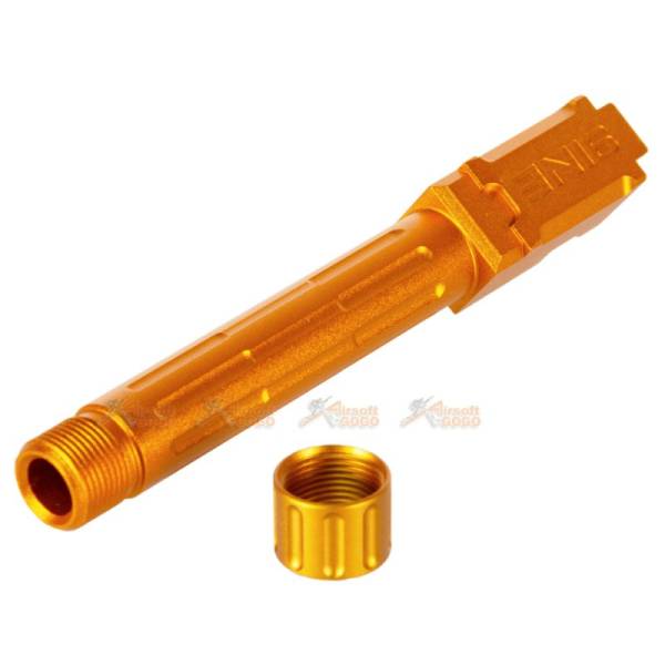 5KU Aluminum 9INE -14mm Outer Barrel with Thread Protector for UMAREX (by VFC) G19X / G45  GBB (Gold) - Image 2