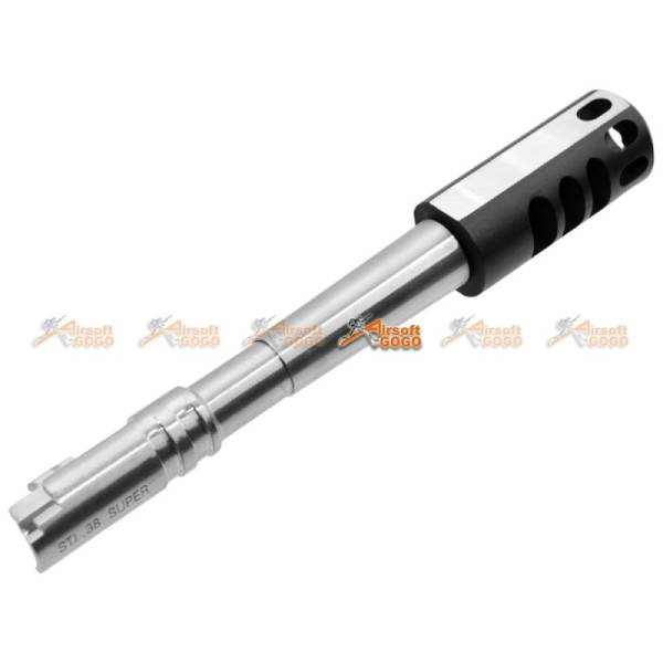 5KU Stainless Steel Outer Barrel with Compensator for Marui Hi-Capa 5.1 (Type 3, Silver & Black) - Image 2