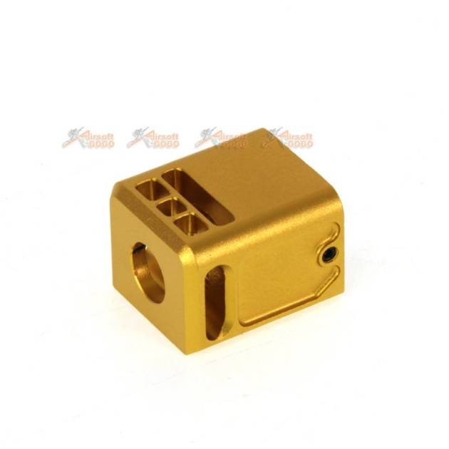 5KU 14mm CCW Metal Micro Compensator V3 for Marui G17 Series GBB (Gold)