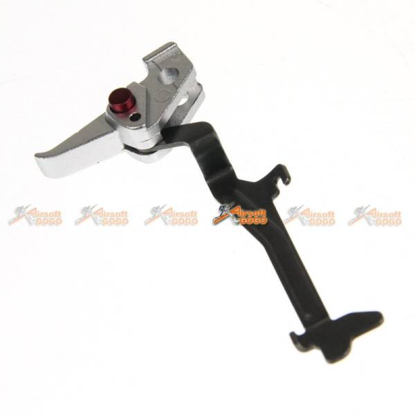 A.P.S. G17 Style Flat Trigger w/Trigger Lever & Lock for ACP 600 Series GBB (Silver) - Image 3